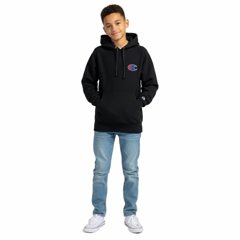 Champion Reverse Weave Men Size XS Black Hoodie Embroidered Logo